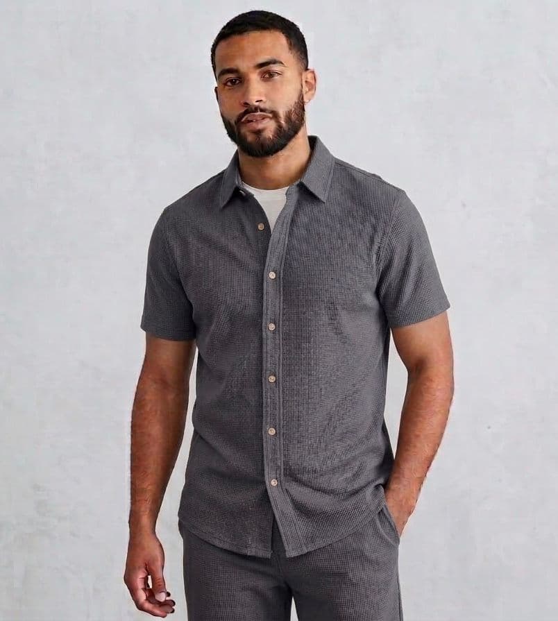 Camisa Wafle Plomo