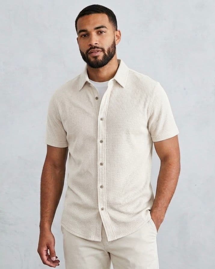 Camisa Wafle Perla