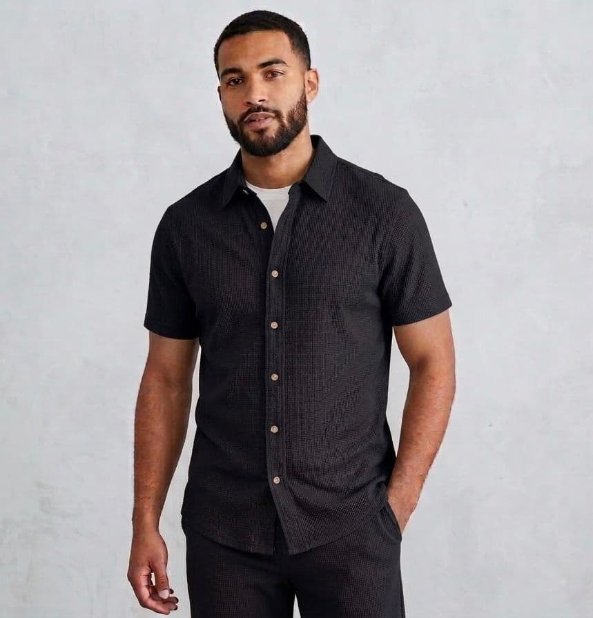 Camisa Wafle Negro